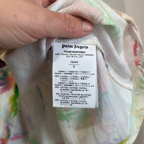 Palm Angels Kids Girls 8 Graphic Palm Tree Print T-Shirt Dress - Picture 5 of 7